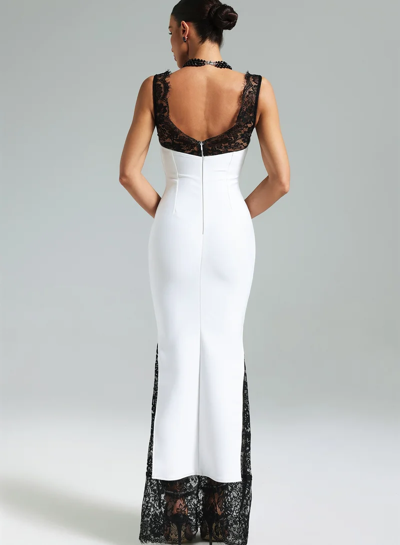 Bella Barnett  Gunnhild Lace Deep V Maxi Dress for Women | Best Price UAE